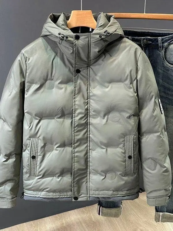 

New 2025 Men's ort Hooded down Jaet Wal Lodown Du Feather Warm Trendy All-Match Ci Casual Sle Waterproof