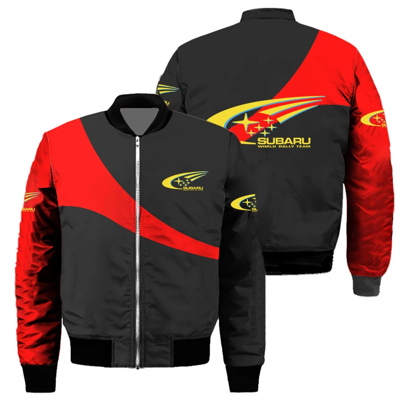 

Winter SUBARU cotton jacket new stand collar jacket cycling cotton jacket thickened SUBARU printed jacket jacket versatile casua