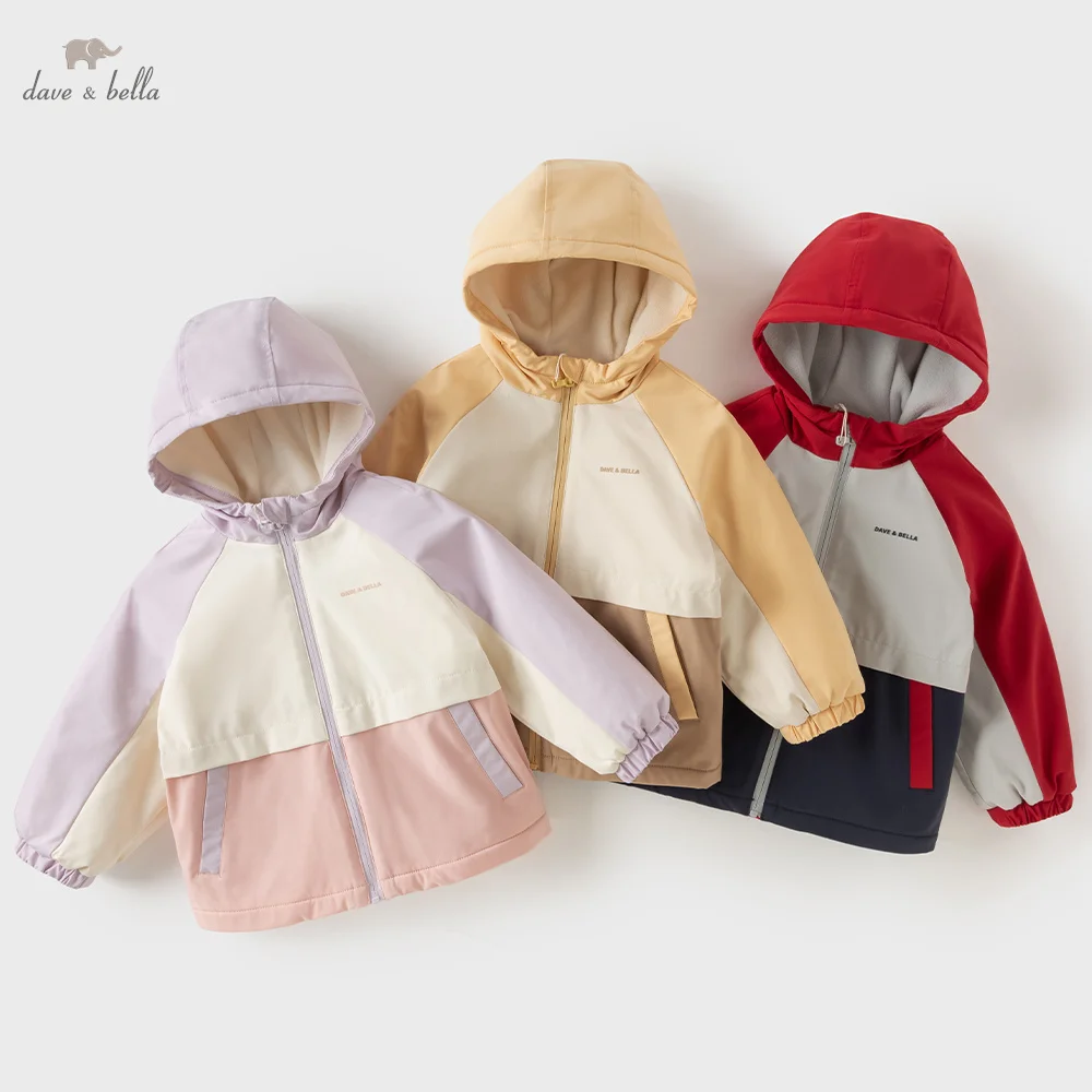 Dave Bella Kids' Girl Boy's Jacket And Outerwear Hooded Coat For Children's Outdoor Clothes Autumn Spring 4 to 6 Years DB4263534