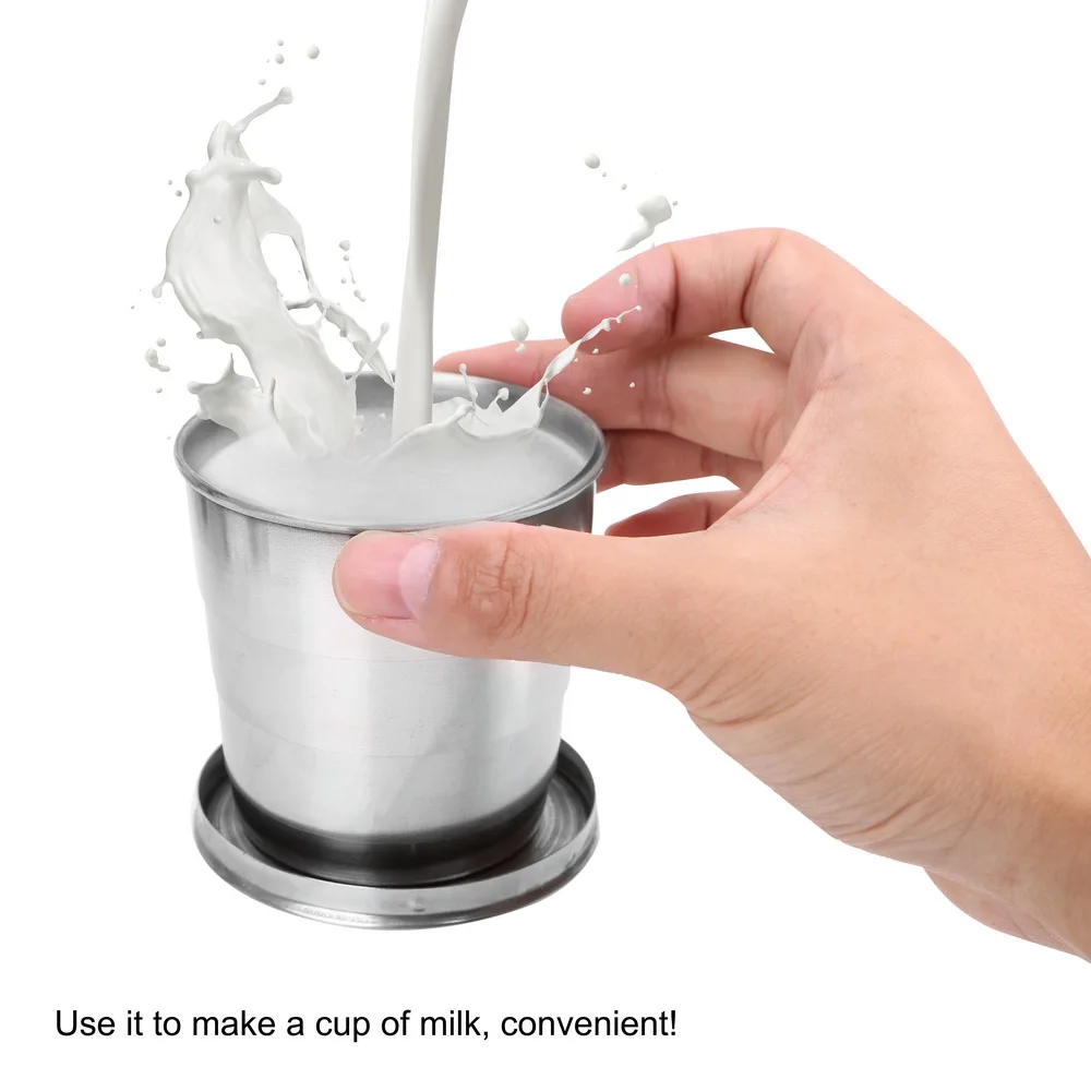 Stainless Steel Folding Cup Retractable Telescopic Collapsible Cups 75/140/240ml Portable For Outdoor Travel