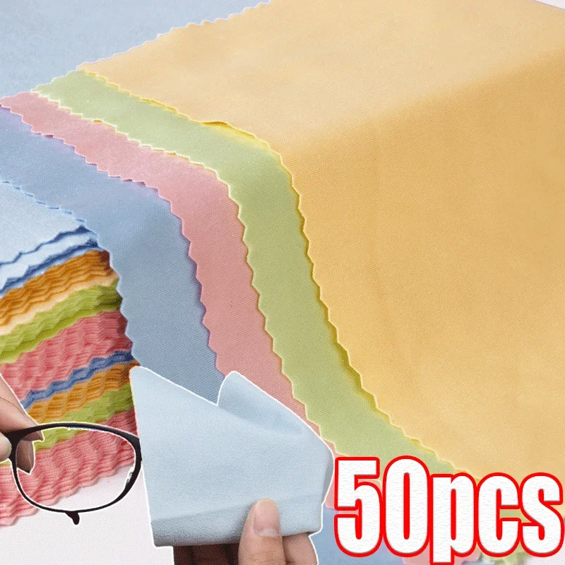 1-50PCS Strong Microfiber Cleaning Cloth High Quality Chamois Glasses Cleaner for Glasses Cloth Len Phone Screen Cleaning Wipes