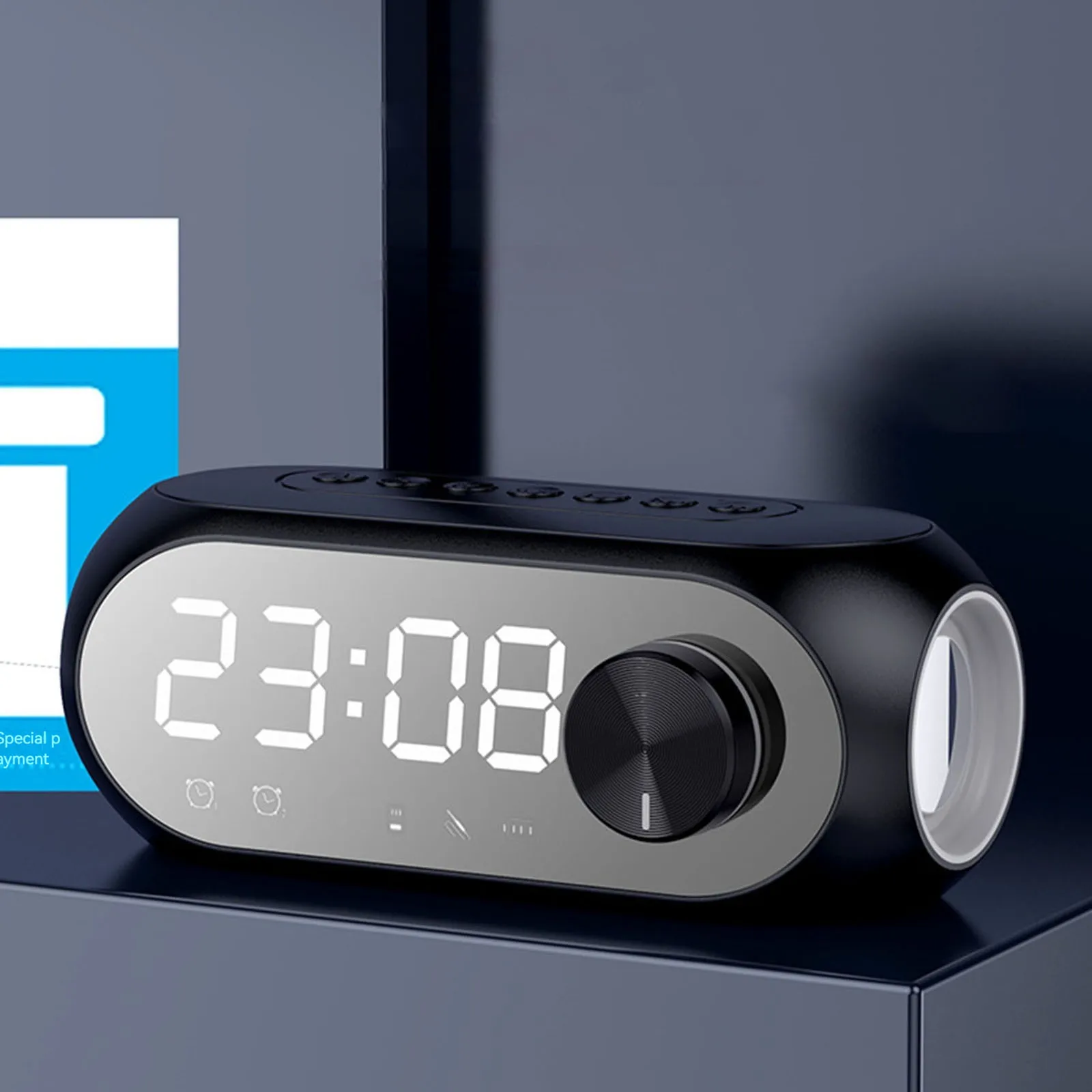 Radio FM Music Player with Alarm Clock Heavy Subwoofer BT Speaker 1200mAh Desktop Small BT Speaker for Party Outdoor Travel