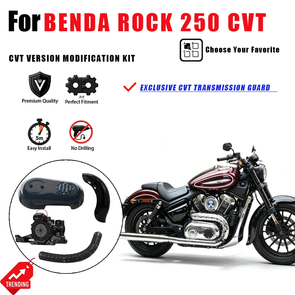 Para Benda Rock 250 CVT: Reposapiés, Cubierta de Embrague, Guardabarros, Filtro de Aire, Soporte para Teléfono, Accesorios de Moto, Estriberas, Soporte para Guardabarros