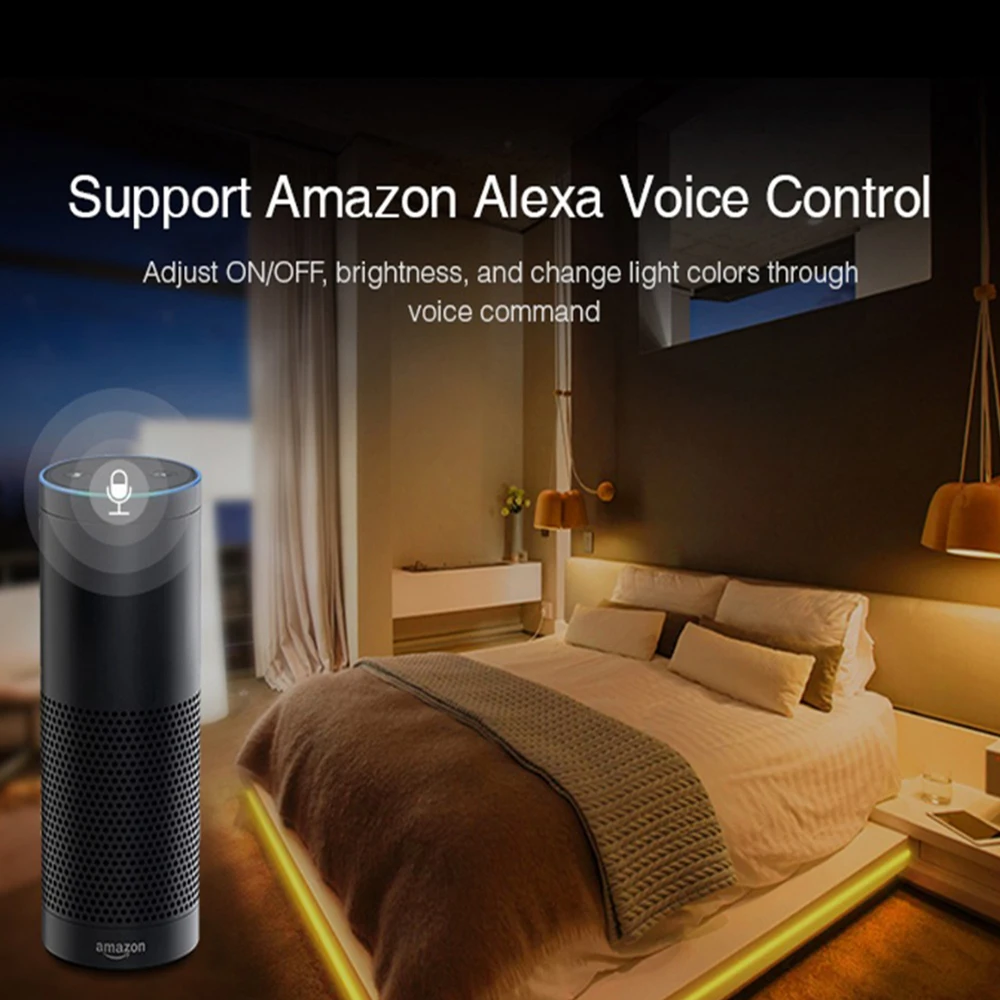 GLEDOPTO ZigBee ZLL 12V-24VDC RGBCCT LED Strip light Controller APP Voice Control Work with Echo Plus SmartThing Tuya Smart Life