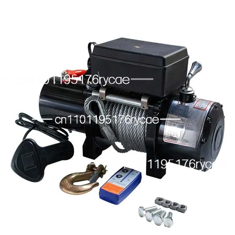 Electric winch 12V off-road vehicle self-rescue winch machine Electric hoist Vehicle winch Small crane