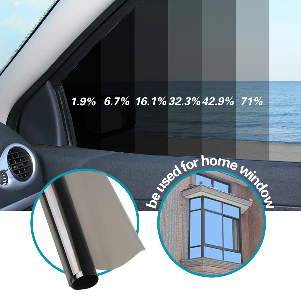 Car Window Films 1.9-71% Sun Shade Sticker Windows Glass Tint 50cmx300cm for Auto Solar Foils UV Protector Foils Window Tint Fil