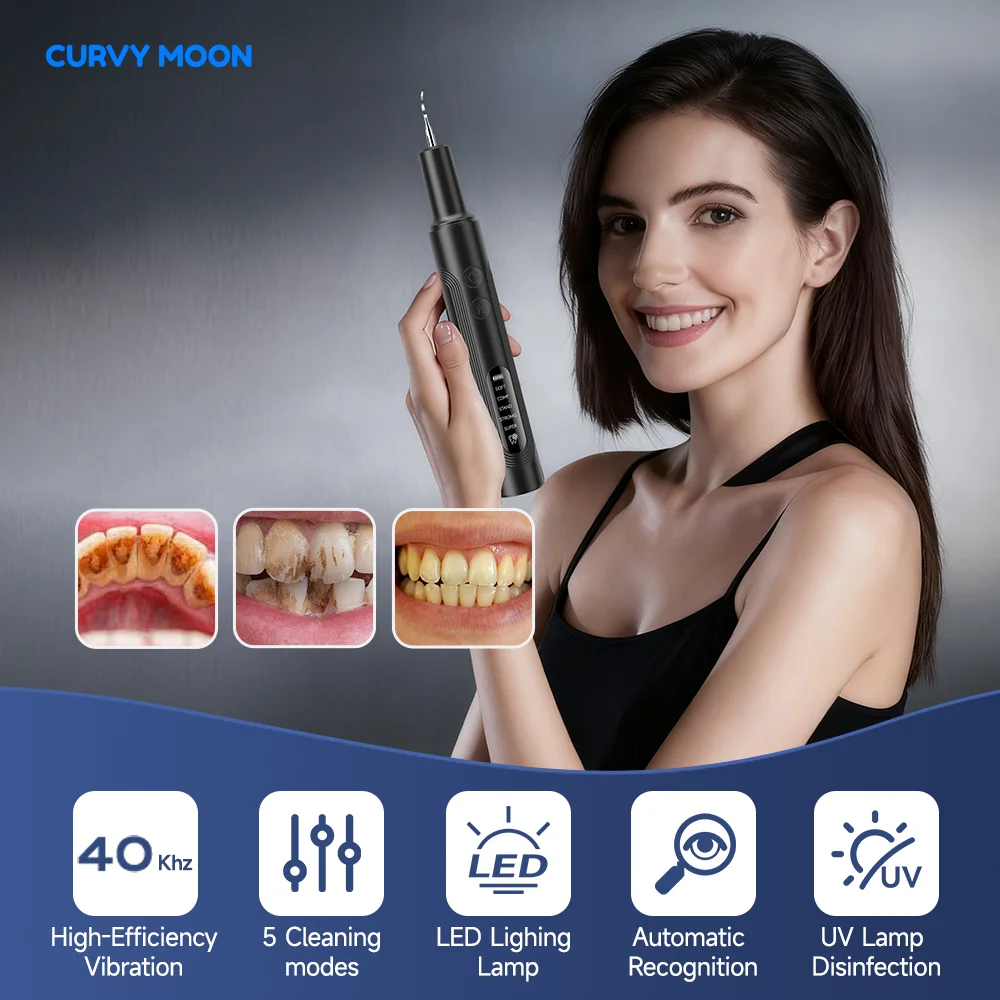 

Electric Ultrasonic Tooth Cleaner For Teeth Tartar Eliminator Waterproof IPX6 Plaque Stains Remover Oral Teeth Tartar Remover