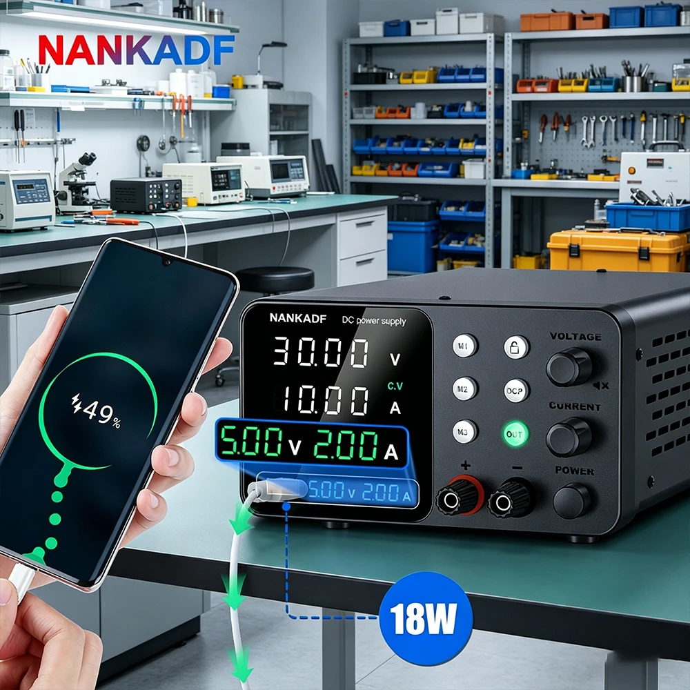 Adjustable DC Power Supply 30V 5A 10A 60V 5A 120V 3A 160V 2A Lab Bench Power Source Stabilized Voltage Metal Anodizing NANKADF