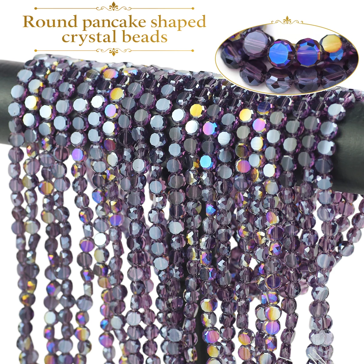 6mm 100–300pcs Clear Crystal Glass Natural Color Round Discs Violet Handmade DIY Jewelry Making Bracelet Decorations Accessories