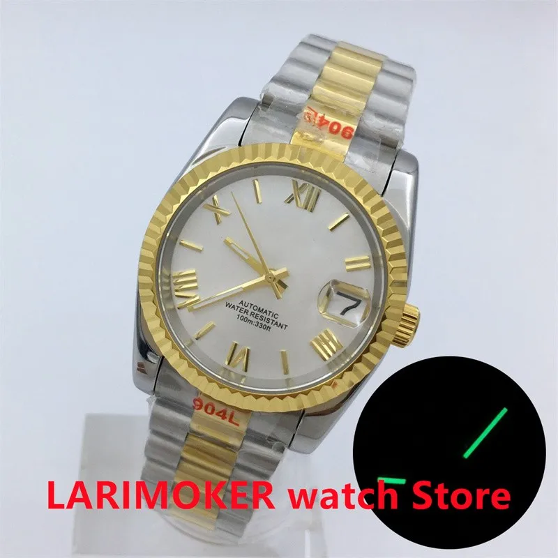 36mm 39mm NH35A movement Men's mechanical watch sapphire glass two-tone gold steel presidential bracelet Roman numeral dial