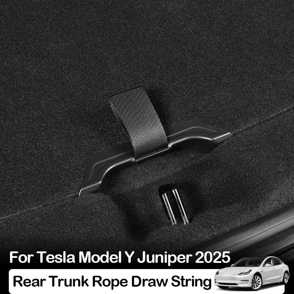 Tesla Model Y Juniper 트렁크 보조 리프팅 핸들 로프 풀 스트랩 DrawString 액세서리 용 2Pcs 트렁크 리드 핸들 블랙