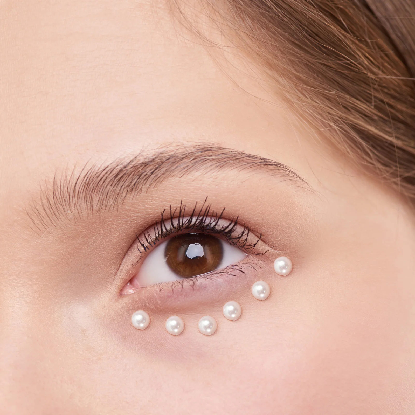 4 Sheets Adhesive Pearl Stickers Mini Face Decoration DIY Pearl Stick on Pearls for Makeup Festival Party Crafts