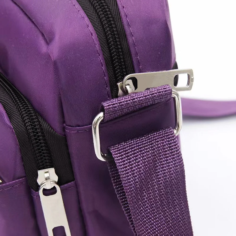 Fashion Large Capacity White Letter Printing Series Pattern Purple One Shoulder Crossbody Bag Portable Commuting Storage Bag