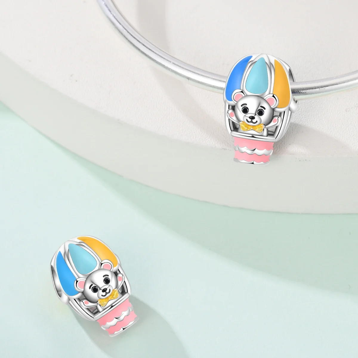 

Original Charms 925 Sterling Silver Fun Hot Air Balloon Beads Beads Fit Bracelet Women Jewelry Making Diy Gift