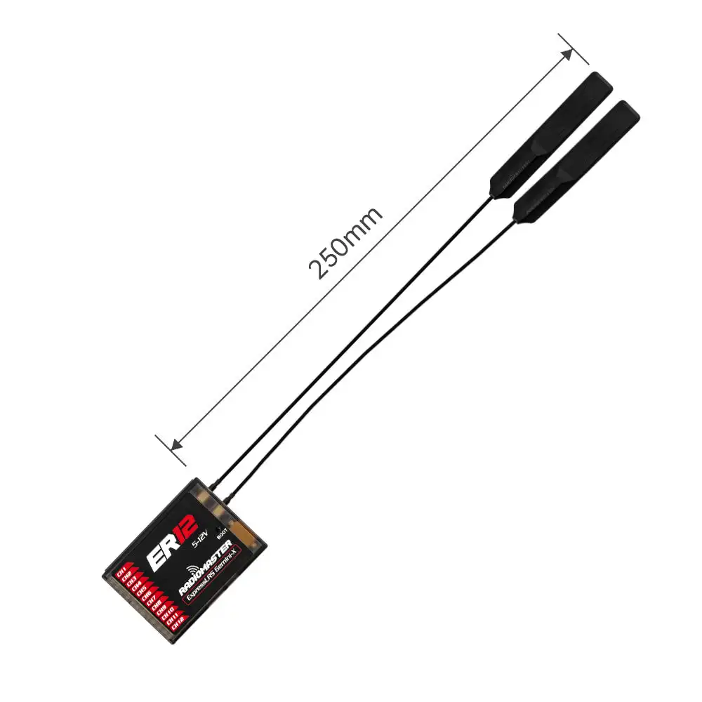 RadioMaster ER12 Dual-Band GEMINI GEMINI-X Receiver, 12 PWM Output Channels, WiFi WebUI Update for Large Fixed Wing RC Plane