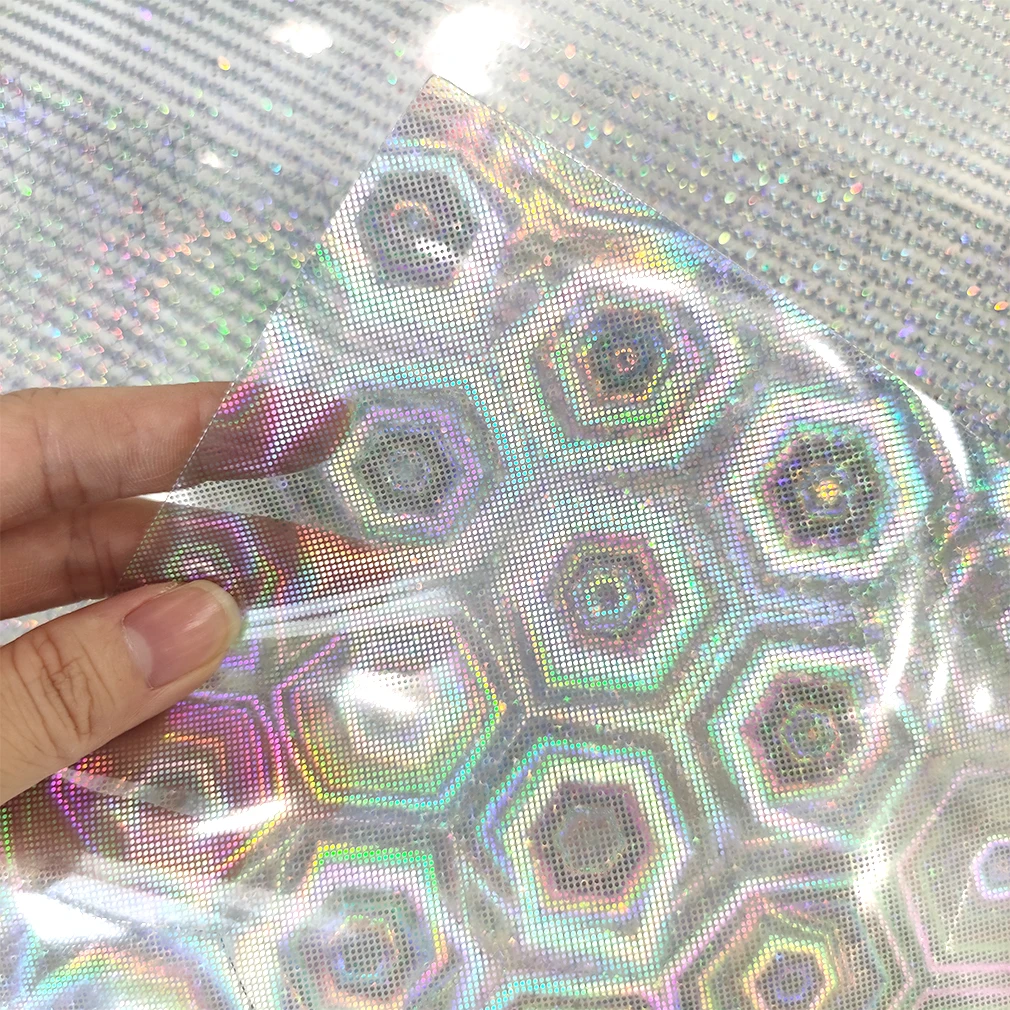 30*135CM Roll Transparent TPU Plastic Soft Film Clear Printed Laser Leather Fabric for Sewing Bows/Earrings/Cosmetic Bags DIY