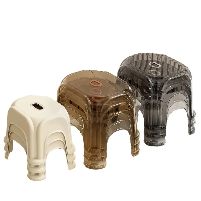 Kids Stackable Plastic Chairs High Quality Plastic Deck Chair Transparent Small Stool Non-slip Portable Plastic Stool  Стул