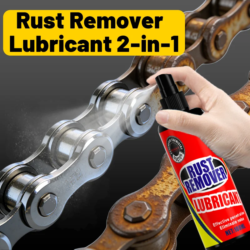 100ml 2-in-1 Rust Remover Lubricant Spray For Bike Chains Screws Hinges Eliminate Noise Reduce Friction