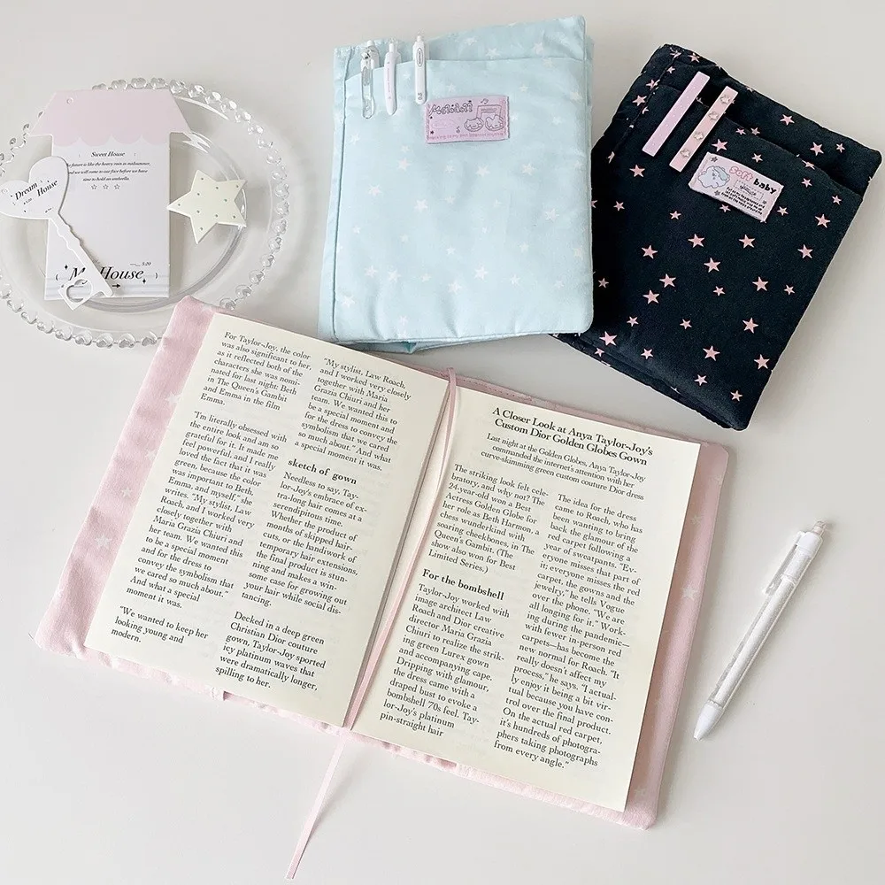 Picture 6: Cute Star Print Book Sleeve Portable Notebook Storage Pouch Notebook Cover Students