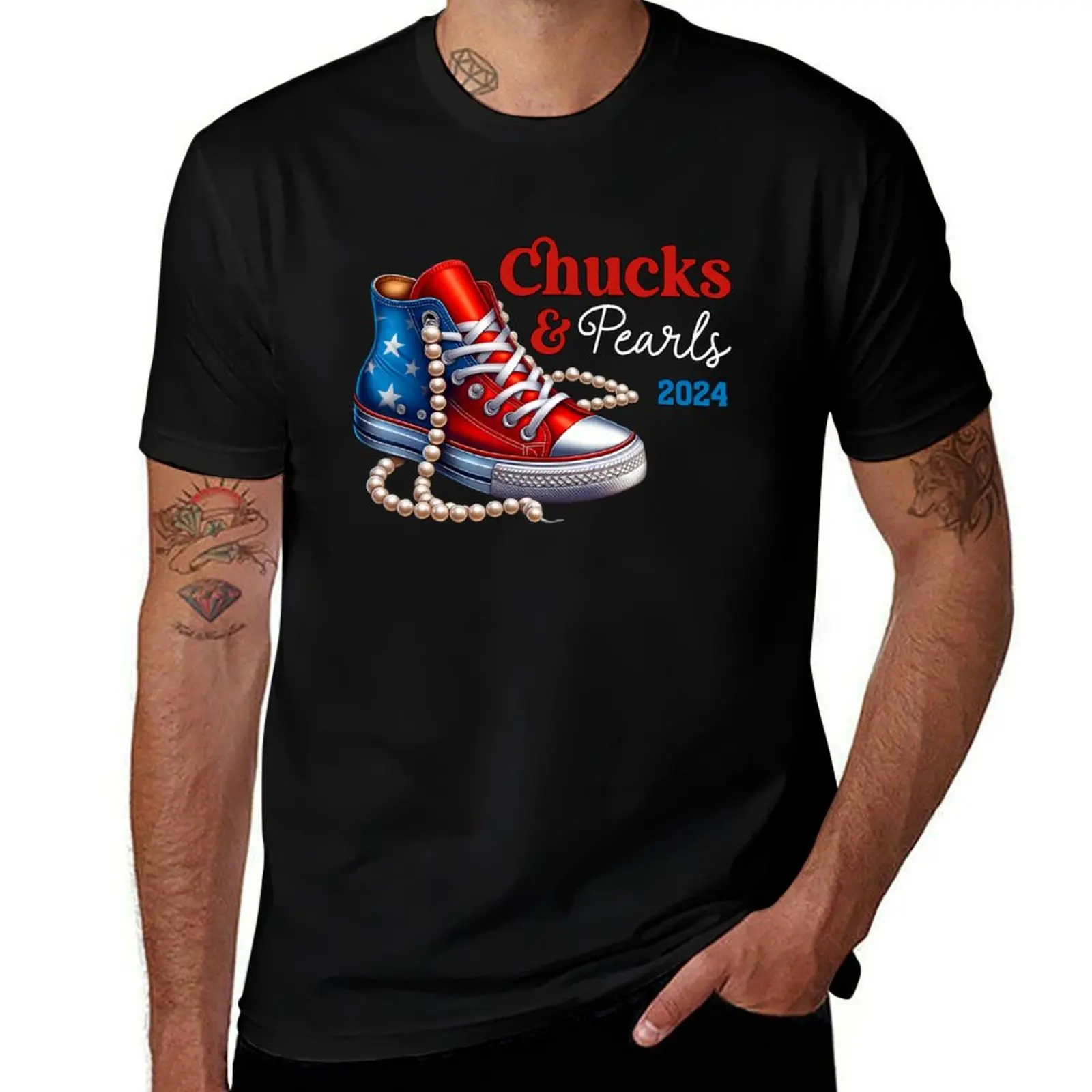 

Chuck and Pearls Kamala Harris 2024 Gift For Men Women Election T-Shirt man clothes tees cheap stuff T-shirt men