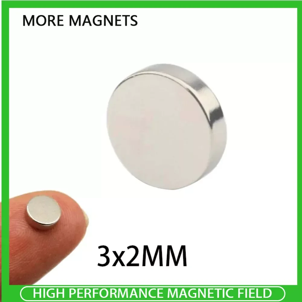 100/200/500/1000/2000Pcs 3x2mm Search Minor Diameter Magnet Bulk Small Round Magnets Neodymium Disc Magnets Strong Magnetic