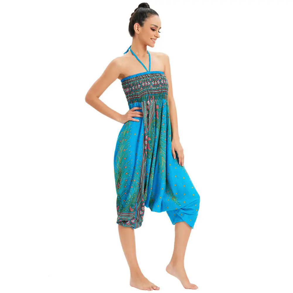 

Women Yoga Jumpsuit Sling Top Bloomers Oversized Sarouel Pop Dance Rompers Both Style Harem Pants