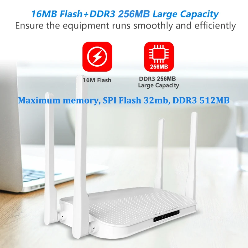 ZBT High Speed Wifi Router Home Wi-Fi 1200Mbps 16MB 256MB 4*Gigabit LAN Support 4G USB Modem Dual Bands 2.4ghz 5ghz Antenna