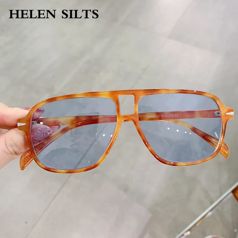 

2024Ins Popular Double Bridges Pilot Sunglasses Women Trending Jelly Color Sun Glasses Female Rivets Decoration UV400 Eyeglasses