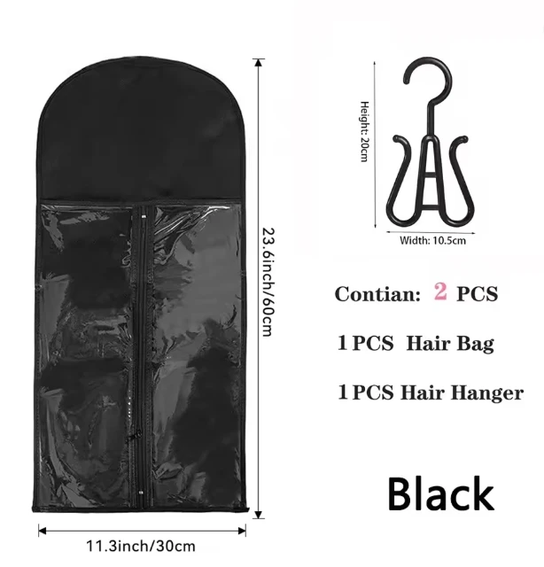Wig Storage Bags with Hanger for Hair Extensions