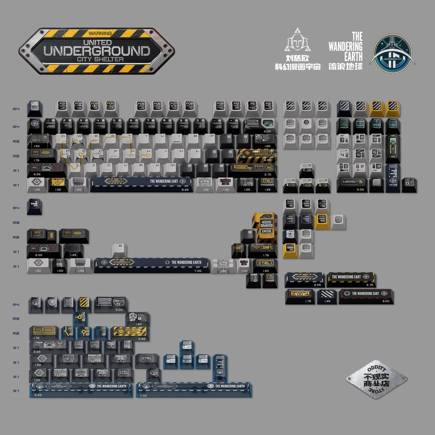 The Wandering Earth Theme Keycap Set Dungeon Mechanical Keyboard Keycaps Large Mouse Pad Cherry Artisan Key Caps Game Accessory