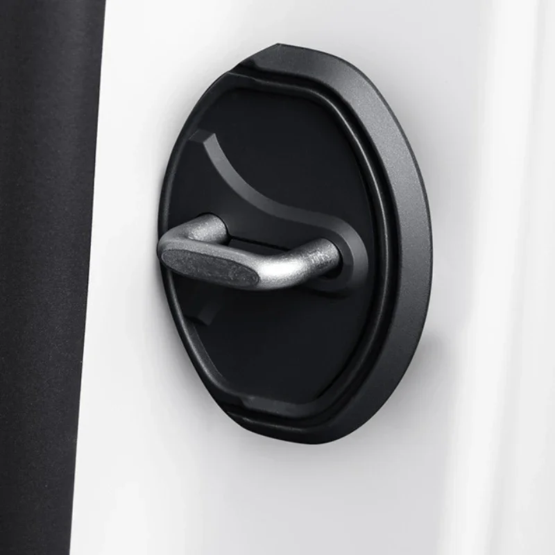 

For Volkswagen Polo Bora Santana Touran Tiguan Beetle Sharan Silica Gel Black Car Door Lock Cover Trim Sticker Car Accessories
