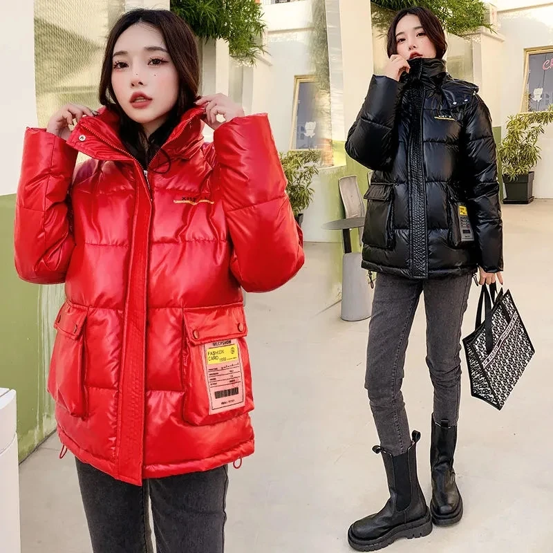 

Padded Coat Women 2022 Autumn Winter New Outerwear Fashion Slim All-match Down Cotton Jacket Female Loose Casual Hooded Parkas