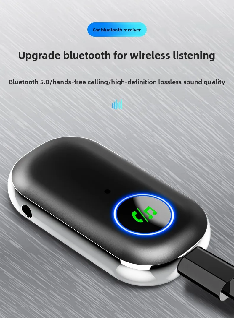 

Bluetooth transceiver integrated car AUX Bluetooth receiver BR08T Bluetooth 5.3 adapter 3.5mm audio conversion