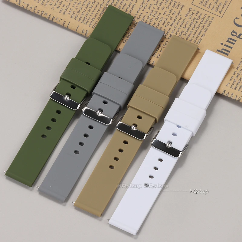 Universal Silicone Watch Strap 14 16 18 20 22 24mm Quick Release Wristwatch Band Women Men Sports Watches Bracelet Wrist Belt