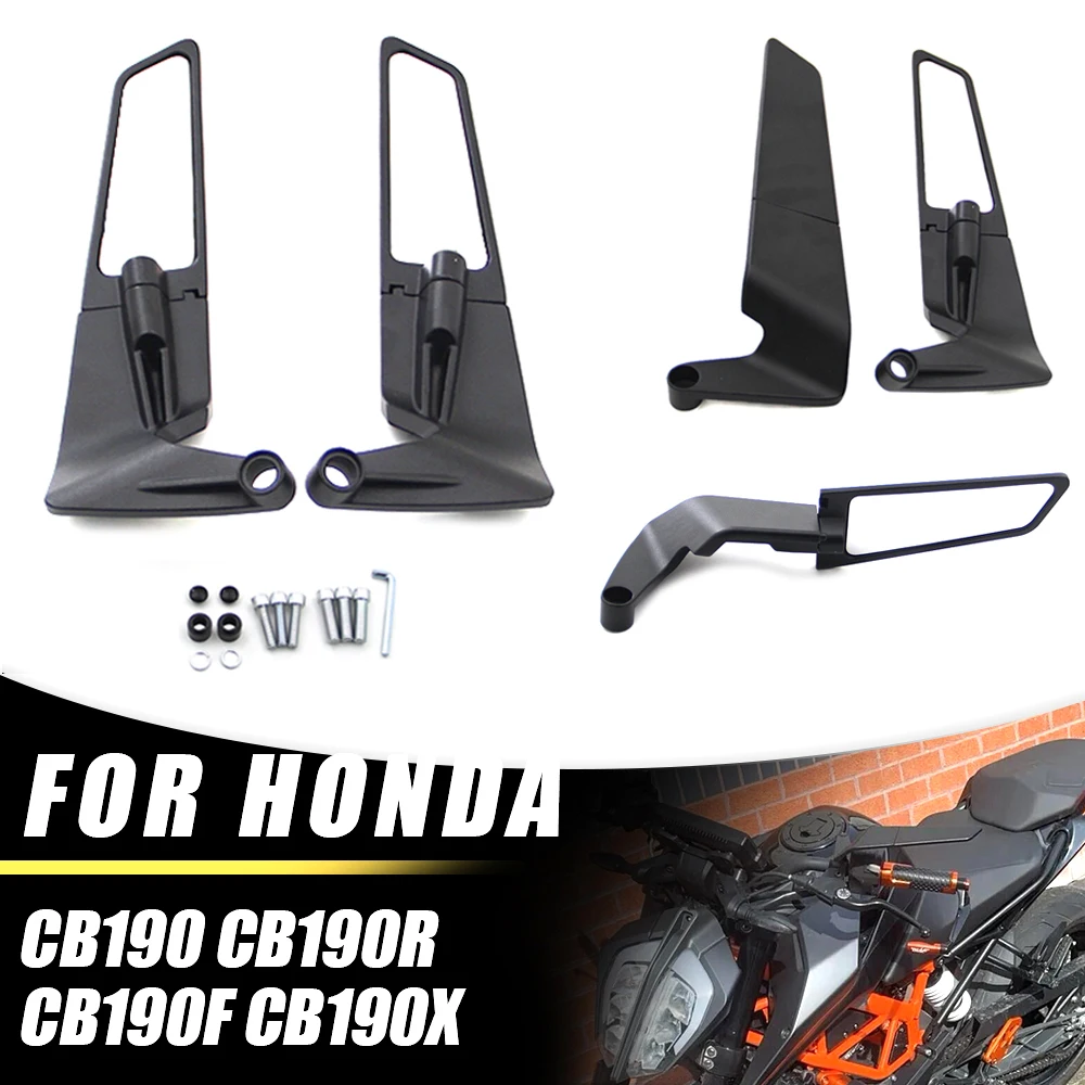 

For Honda CB190 CB190R CB190F CB190X Motorcycle Mirrors Stealth Winglets Mirror Kits To Rotate Adjustable Side Mirrors