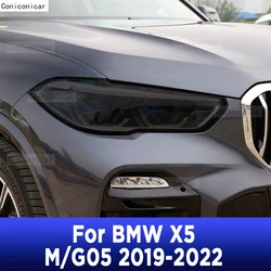 2 Pcs Performance Car Headlight Protective Film Front Light Smoked Black TPU Sticker For BMW X5 M G05 2019-2022 Accessories