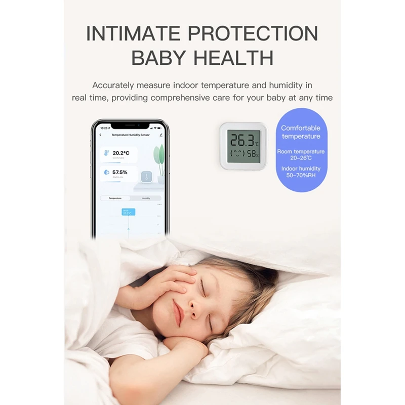 Daily Tuya Zigbee อุณหภูมิความชื้นเซนเซอร์หน้าจอ LCD สมาร์ท APP Monitor แบบเรียลไทม์ระยะไกลสําหรับ Alexa/Google Home