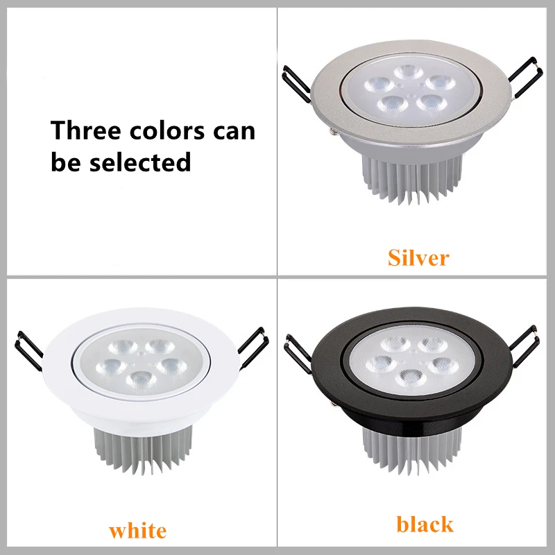 Round dimmable downlight 3W/4W/5W/7W/9W/12W/18W LED ceiling spotlight embedded high-power ceiling spotlight ac85-265V