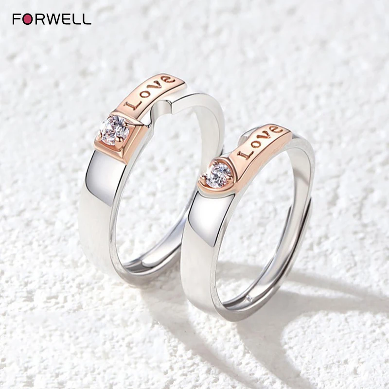 

FORWELL 2 шт. Роскошный комплект колец с камнем циркона для женщин, качественные модные свадебные кольца для любви, женские универсальные ювелирные изделия