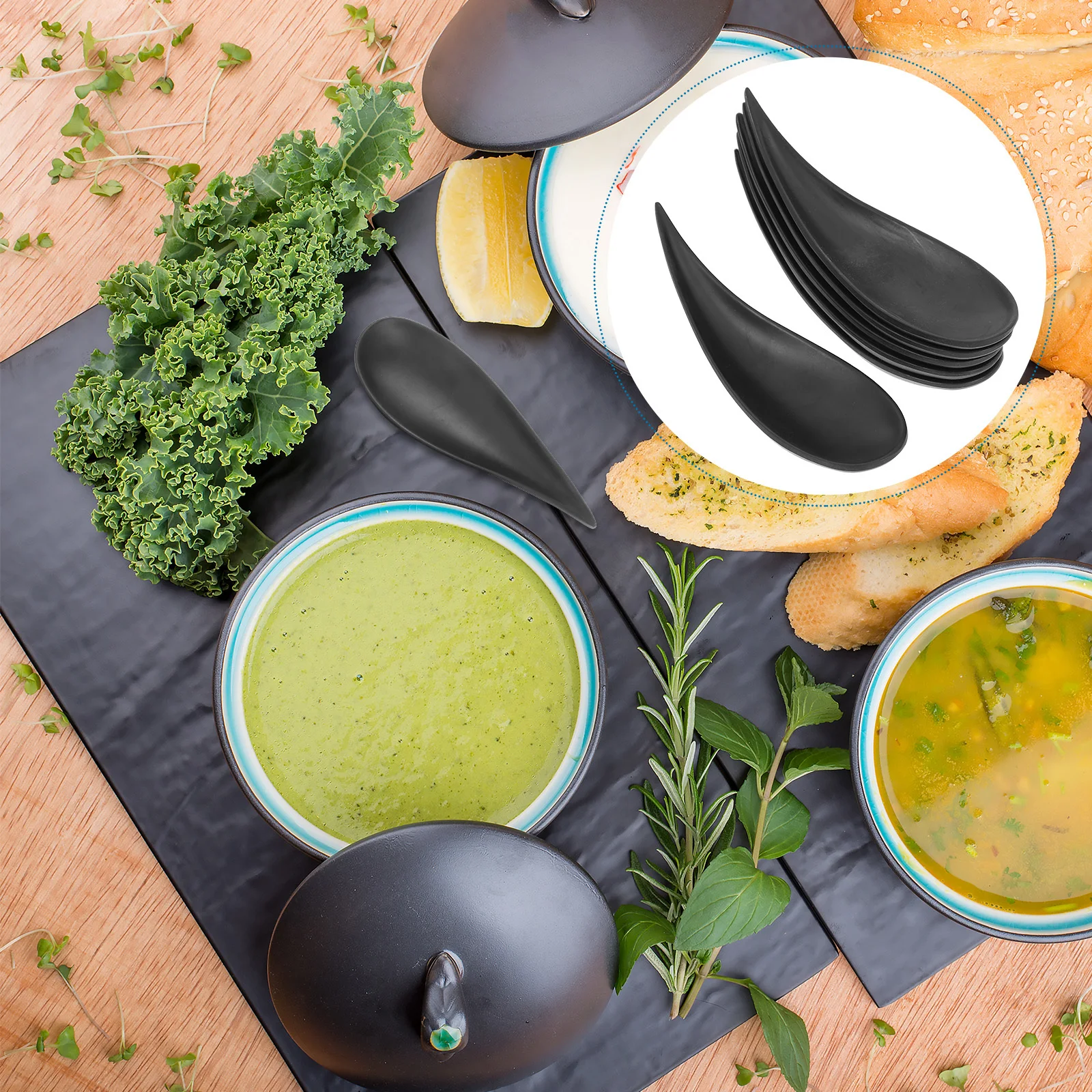 6 قطعة ملاعق صغيرة من البلاستيك المسيل للدموع للحلوى بودنغ الآيس كريم تذوق المحمولة متعددة الوظائف مغرفة المقبلات ملعقة المنزلية #6