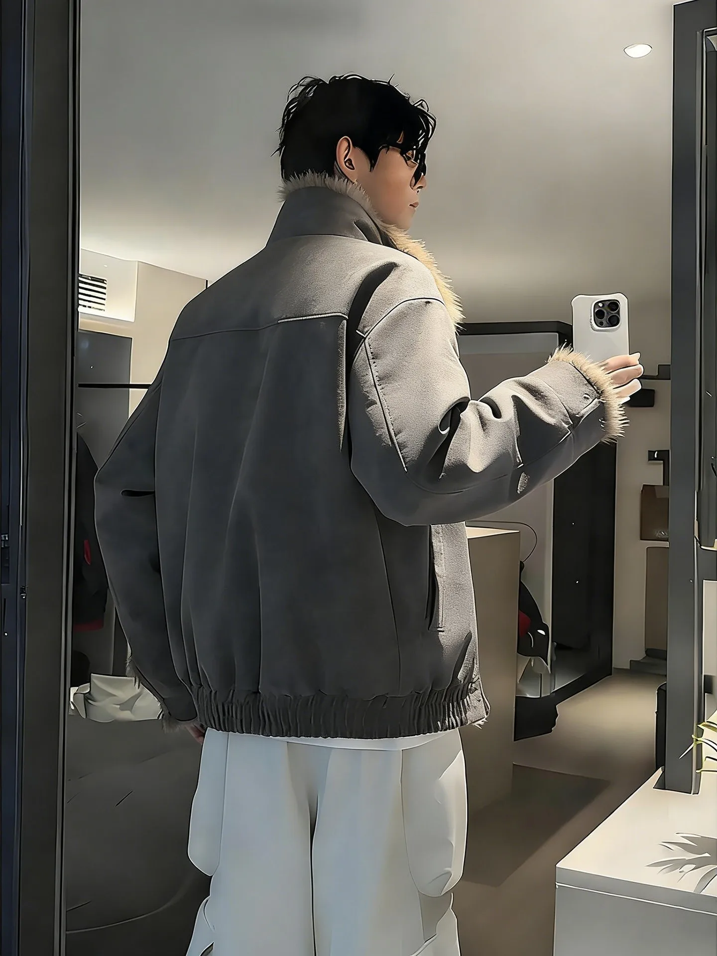 

Теплая мужская зимняя куртка из 100% шерсти с воротником-стойкой, повседневная молодежная модная одежда из смесового хлопка и полиэстера