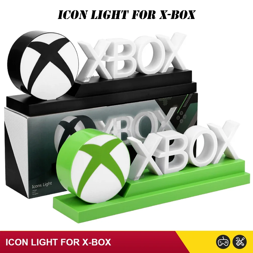 ใหม่เกมไอคอนโคมไฟสําหรับ X-BOX ป้ายควบคุมเสียงตกแต่ง LED โคมไฟตั้งโต๊ะเพลงบรรยากาศ Night Light Dropshippi