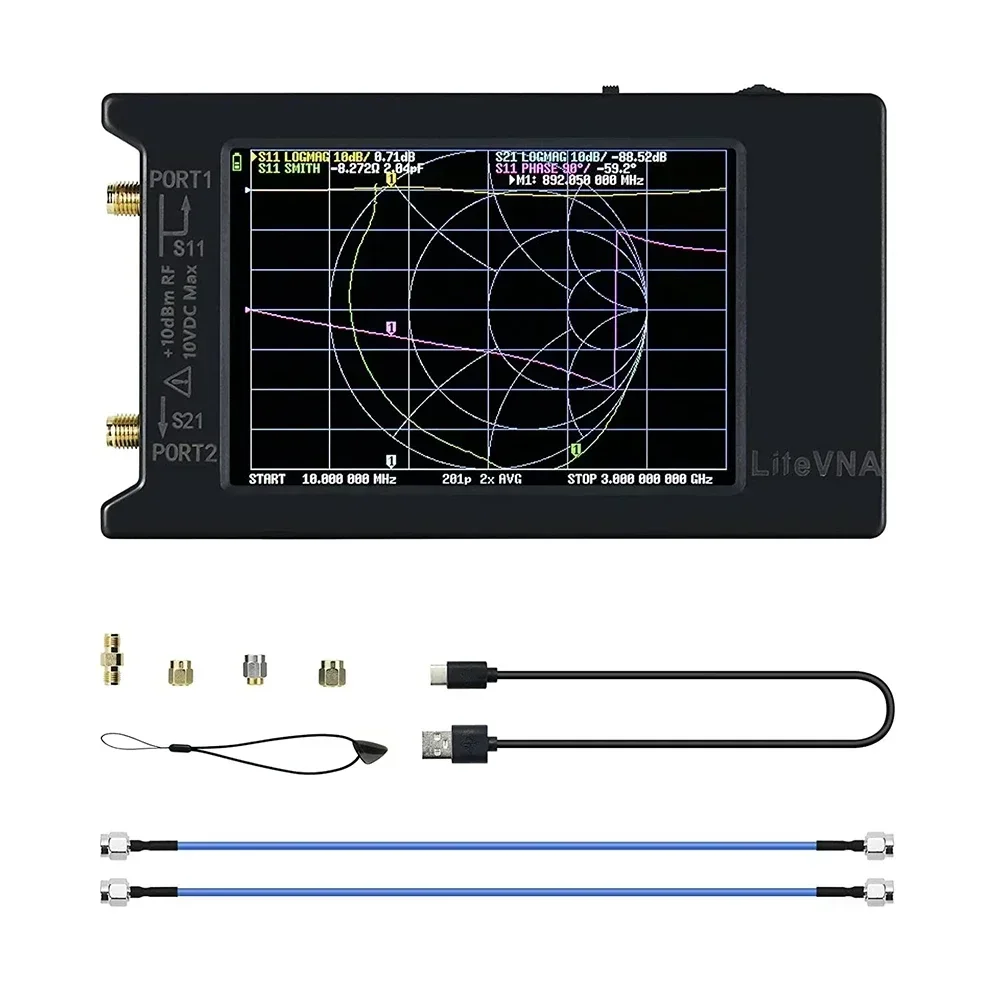 Analizator LiteVNA-64 VNA 50KHz-6.3GHz Przenośna wektorowa antena sieciowa 4-calowy wyświetlacz