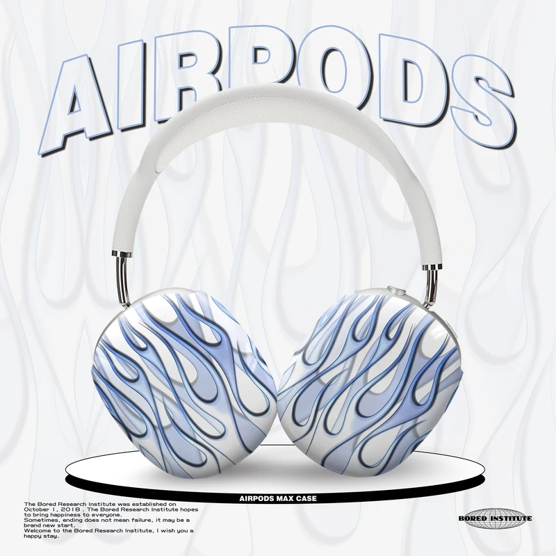 

Чехол Cyber-Punk Blue Flame Gen, глянцевый/матовый/матовый твердый корпус, накладные наушники, уличный хип-хоп, художественный стиль для AirPods Max 1/2