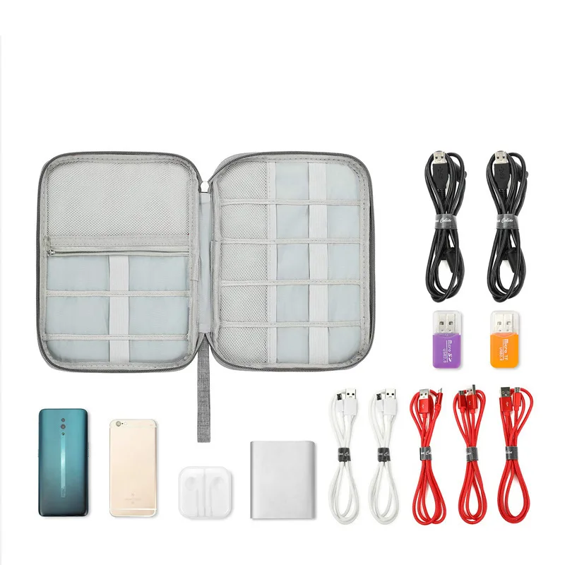 1pcs Portable Phone Cable Storage Bag Electronic Accessory Organizer Bag USB Data Cable Charger Plug Waterproof Organizer