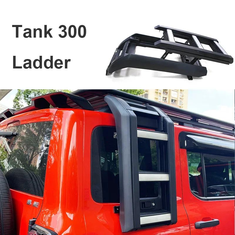 Wholesale Alloy Aluminum No Drilling Tank 300 Roof Rack Side Step Ladder Car Accessories Roof Rack for GWM Tank 300