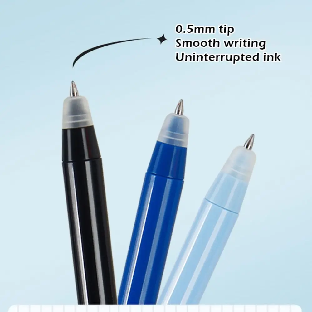 

3pcs/Set Dry-quick Blue Ink Erasable Pen Press Type Penguin Gel Pen Stationery Pen Writing Pen Student Use