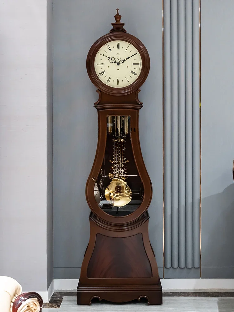 German  American the Grandfather Clock Retro Living Room Large Pendulum Clock Chinese Vertical Clock