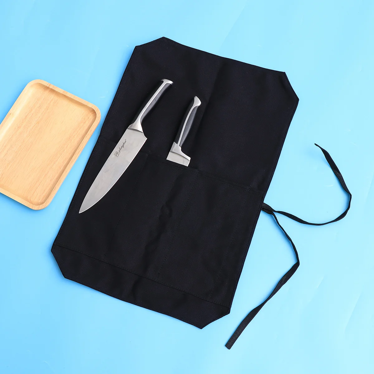 

Сумка для шеф-повара, черный устойчивый к порезам чехол для хранения ножей, 4-х рукава, портативная переноска для путешествий, кемпинга, сумка для рулонов, чехол для шеф-повара