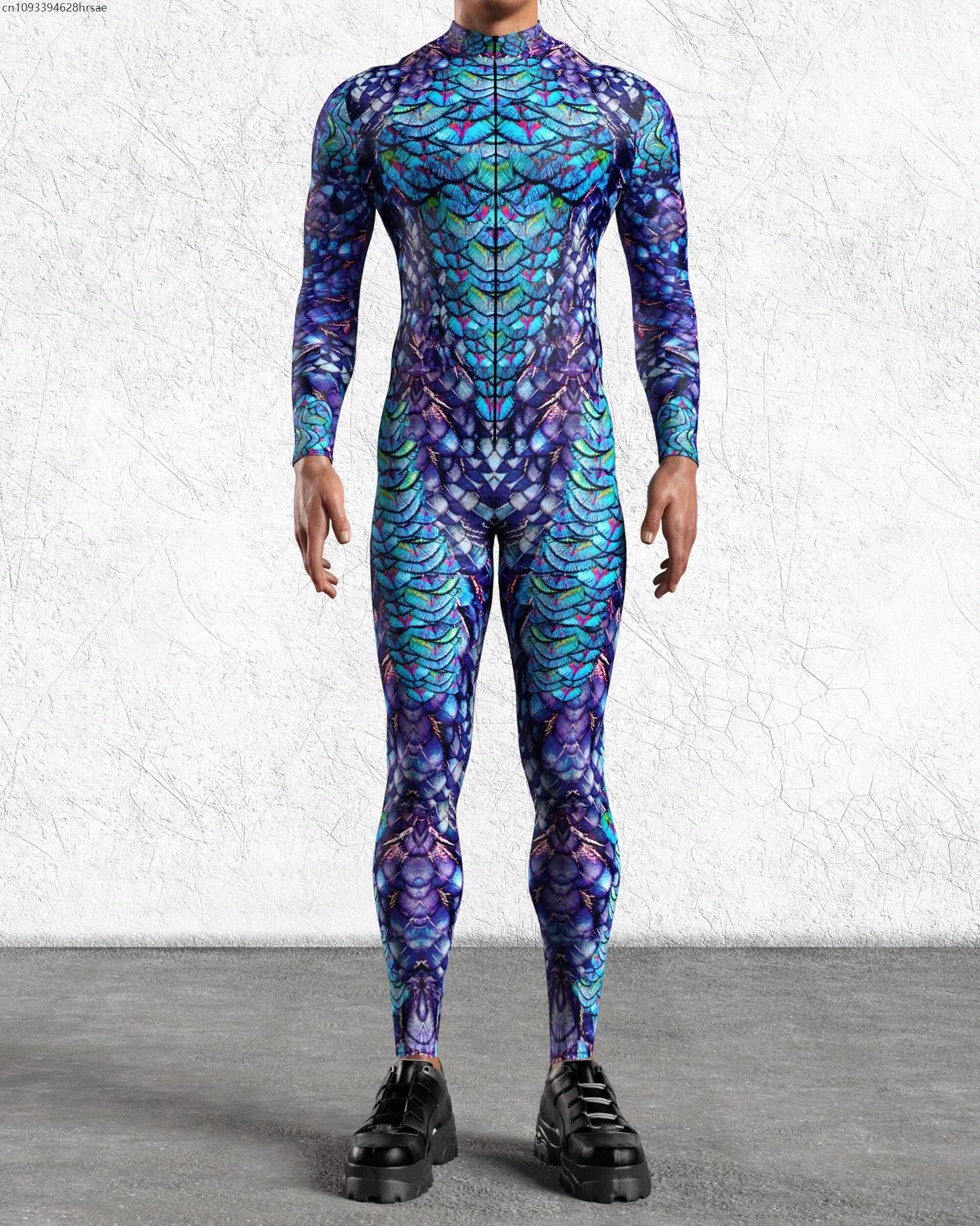 Mannen coole zwarte jumpsuit cyberpunk romper halloween carnaval partij cosplay steampunk kostuum partij vechter elastische bodysuit